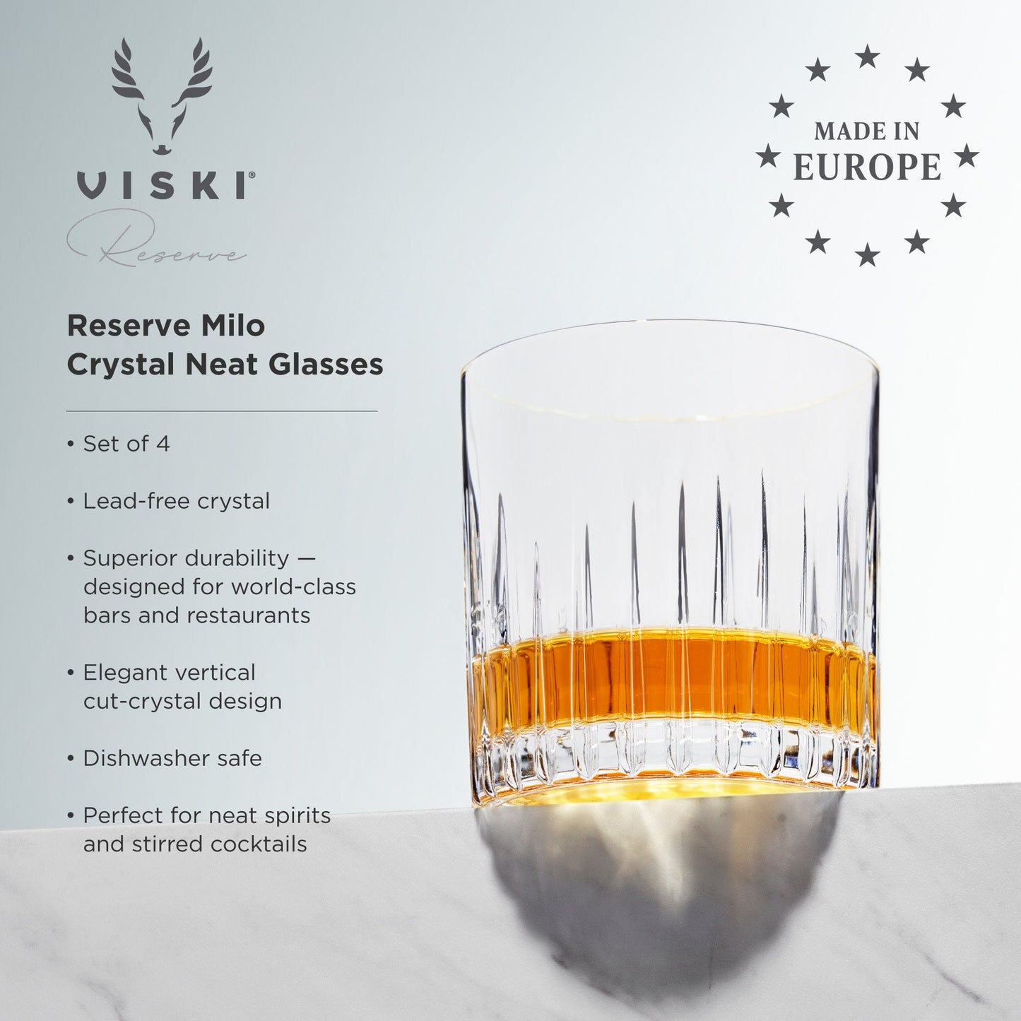 Reserve Milo Crystal Neat Glasses Viski®