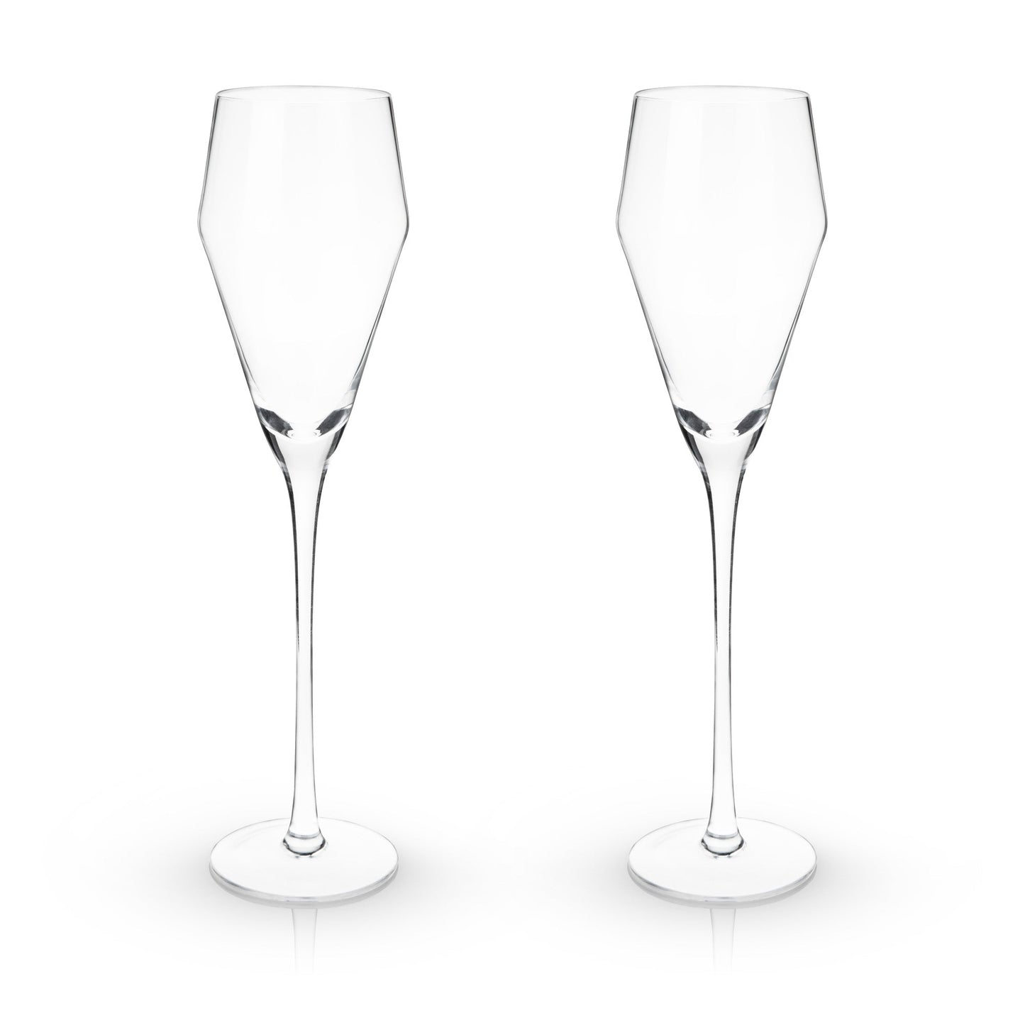 Raye Crystal Angled Prosecco Glasses Viski
